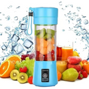 Mini Liquidificador Portátil Recarregável Com 6 Lâminas 380ML Cabo USB