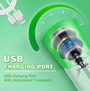 Mini Liquidificador Portátil Recarregável Com 6 Lâminas 380ML Cabo USB